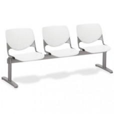 KFI KOOL 3 Seat Beam - Polypropylene Seat - Polypropylene Back - Powder Coated Silver Steel Frame - White - 1 Each