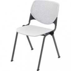 KFI Stacking Chair - Polypropylene Seat - Polypropylene Back - Steel Frame - Four-legged Base - Burgundy, White - 1 Each