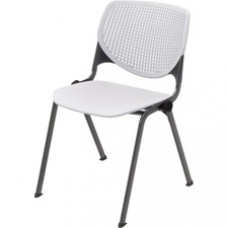 KFI Stacking Chair - Polypropylene Seat - Polypropylene Back - Steel Frame - Four-legged Base - Sky Blue, White - 1 Each
