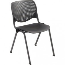 KFI Stacking Chair - Black Polypropylene Seat - Black Polypropylene Back - Steel Frame - Four-legged Base - 1 Each