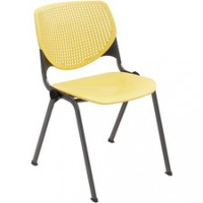 KFI Stacking Chair - Yellow Polypropylene Seat - Yellow Polypropylene Back - Steel Frame - Four-legged Base - 1 Each