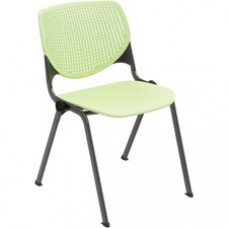 KFI Stacking Chair - Lime Green Polypropylene Seat - Lime Green Polypropylene Back - Steel Frame - Four-legged Base - 1 Each