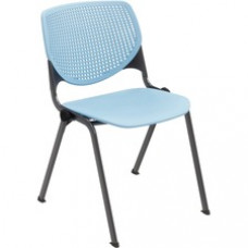 KFI Stacking Chair - Sky Blue Polypropylene Seat - Sky Blue Polypropylene Back - Steel Frame - Four-legged Base - 1 Each