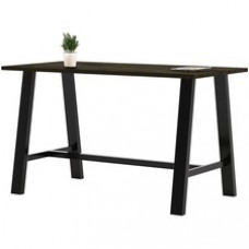 KFI Midtown Solid Wood Top Cafe Table - Espresso Rectangle Top - 72