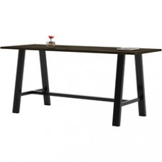 KFI Midtown Solid Wood Top Cafe Table - Espresso Rectangle Top - 96