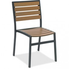 KFI Eveleen Outdoor Chair - Mocha Synthetic Polymer Seat - Mocha Synthetic Polymer Back - Aluminum Frame - 1 Each