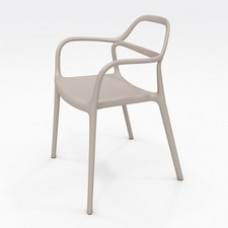 KFI Indoor/Outdoor Poly Guest Chair - Morel Polypropylene Seat - Morel Polypropylene Back - Morel Polypropylene Frame - Four-legged Base - Armrest - 1 Each