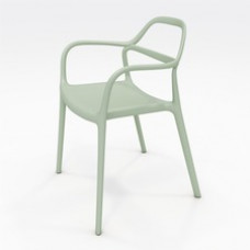 KFI Indoor/Outdoor Poly Guest Chair - Sage Polypropylene Seat - Sage Polypropylene Back - Sage Polypropylene Frame - Four-legged Base - Armrest - 1 Each