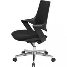 KFI Ogee Task Chair - Fabric, High Density Foam (HDF) Seat - 5-star Base - Black, White - 1 / Carton