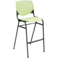 KFI Barstool Chair - Lime Green Polypropylene Seat - Lime Green Aluminum Alloy, Polypropylene Back - Black Steel Frame - Four-legged Base - 1 Each