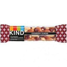 KIND Cranberry Almond Plus Antioxidants Snack Bars - Cholesterol-free, Non-GMO, Individually Wrapped, Gluten-free - Cranberry, Almond - 1.40 oz - 12 / Box