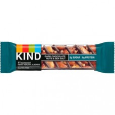 KIND Dark Chocolate Nuts/Sea Salt Snack Bars - Gluten-free, Non-GMO, Sulfur dioxide-free - Chocolate, Sea Salt - 1.40 oz - 12 / Box