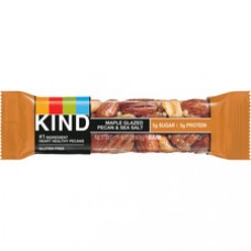 KIND Maple Glazed Pecan/Sea Salt Nut/Spice Bars - Gluten-free, Cholesterol-free, Non-GMO, Individually Wrapped - Pecan, Sea Salt - 1.40 oz - 12 / Box
