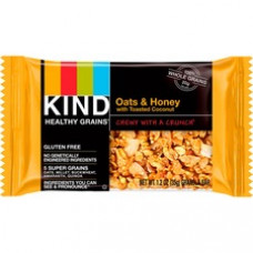 KIND Oats/Honey Toasted Coconut Grains Bar - Cholesterol-free, Non-GMO, Individually Wrapped - Honey, Coconut, Oat - 1.20 oz - 12 / Box
