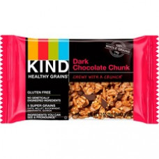 KIND Dark Chocolate Chunk Healthy Grains Bar - Cholesterol-free, Non-GMO, Individually Wrapped - Dark Chocolate - 1.20 oz - 12 / Box