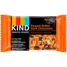 KIND Peanut Butter/Dark Chocolate Grains Bar - Cholesterol-free, Non-GMO, Individually Wrapped - Peanut Butter, Dark Chocolate - 1.20 oz - 12 / Box