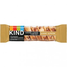 KIND Caramel Almond/Sea Salt Nuts/Spices Snack Bar - Cholesterol-free, Non-GMO, Gluten-free, Individually Wrapped - Sea Salt, Caramel, Almond - 1.40 oz - 12 / Box