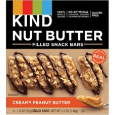 KIND Nut Butter Snack Bars - Gluten-free, Trans Fat Free, No Artificial Flavor, No Artificial Color, Preservative-free - Creamy Peanut Butter - 1.30 oz - 4 / Box