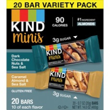 KIND Minis Snack Bar Variety - Cholesterol-free, Gluten-free, Low Glycemic, Trans Fat Free, Low Sugar, Low Sodium - Dark Chocolate Nuts and Sea Salt, Caramel Almond and Sea Salt - 1.03 lb - 1