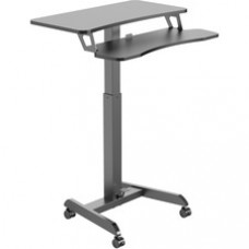 Kantek Mobile Sit-to-Stand Desk with Foot Pedal - 15.70