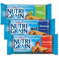 Nutri-Grain® Assortment Case - Individually Wrapped - Apple Cinnamon, Strawberry, Blueberry - Box - 1.30 oz - 48 / Carton