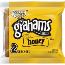 Keebler Grahams Honey Crackers - Individually Wrapped - Honey - 0.49 oz - 200 / Carton