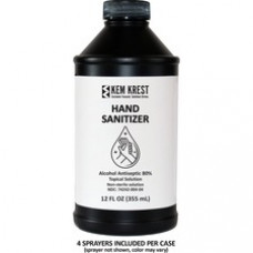 Kem Krest Hand Sanitizer - 12 fl oz (354.9 mL) - Kill Germs - Hand, Hospital, School, Office, Restaurant, Daycare - Clear - Fast Acting - 1 / Each