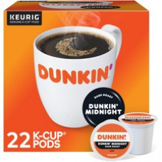 Dunkin' Donuts® K-Cup Dunkin Midnight Coffee - Compatible with Keurig Brewer - Dark - 22 / Box
