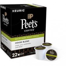 Peet's Coffee™ K-Cup House Blend Decaf Coffee - Compatible with Keurig Brewer - Dark - 22 / Box