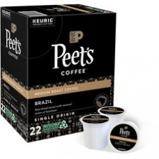Peet's Coffee™ K-Cup Brazil Coffee - Compatible with Keurig Brewer - Medium - 22 / Box