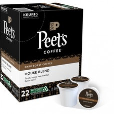 Peet's Coffee™ K-Cup House Blend Coffee - Compatible with Keurig Brewer - Dark - 22 / Box