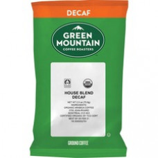 Green Mountain Coffee Roasters Fair Trade Organic House Blend Decaf Coffee - Decaffeinated - House Blend - Light - 2.5 oz - 50 CoffeeBag - 50 / Carton