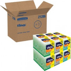 Kleenex Anti-viral Facial Tissue - 3 Ply - White - Anti-viral, Soft, Pre-moistened - For Face, Office, School, Restaurant, Dental Clinic, Medical - 68 Quantity Per Box - 12 / Carton