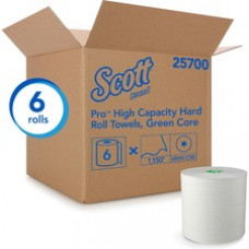 Scott Pro Hard Roll Paper Towels - White - Paper - Quick Drying, Absorbent, Hygienic - For Multipurpose - 6 / Carton