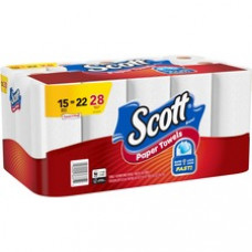 Scott Paper Towels Choose-A-Sheet - Mega Rolls - 1 Ply - White - Perforated, Absorbent - 15 - 15 / Pack
