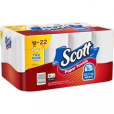 Scott Choose-A-Sheet Paper Towels - Mega Rolls - 1 Ply - 102 Sheets/Roll - White - Perforated, Absorbent - For Home, Office, School - 12 / Pack