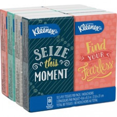 Kleenex Go Packs Facial Tissues - 3 Ply - White - Soft, Durable, Absorbent, Thick - For Face - 12 / Carton