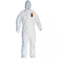 KleenGuard A20 Coveralls - Zipper Front, Elastic Back, Wrists, Ankles & Hood - Recommended for: Laboratory, Remediation, Pesticide Spraying, Healthcare - Breathable, Zipper Front, Zipper Flap, Elastic Wrist, Elastic Ankle, Elastic Back, Anti-static,