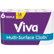 Viva VIVA Choose-A-Sheet Paper Towels - 1 Ply - 165 Sheets/Roll - White - Strong, Soft, Textured, Perforated, Absorbent - For Multi Surface - 6 / Pack