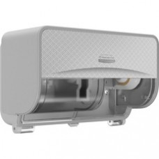 Kimberly-Clark Professional ICON Standard Roll Horizontal Toilet Paper Dispenser - Coreless - 2 x Roll - Silver Mosaic - Refillable, Key Lock - 1 Each