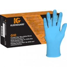 Kleenguard G10 Comfort Plus Gloves - Small Size - For Right/Left Hand - Nitrile - Blue - High Tactile Sensitivity, Textured Grip, Powder-free - For Food Handling, Food Preparation, Manufacturing, Food Service, Electrical, Electrical Contracting, Painting,