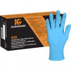 Kleenguard G10 Comfort Plus Gloves - Medium Size - For Right/Left Hand - Nitrile - Blue - High Tactile Sensitivity, Textured Grip, Powder-free - For Food Handling, Food Preparation, Manufacturing, Food Service, Electrical, Electrical Contracting, Painting