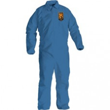 Kimberly-Clark A20 Particle Protection Coveralls - Zipper Front, Elastic Wrist & Ankle, Breathable, Comfortable - Large Size - Flying Particle, Contaminant, Dust Protection - Blue - 24 / Carton