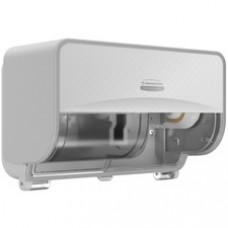 Kimberly-Clark Professional ICON Standard Roll Horizontal Toilet Paper Dispenser - Coreless - 2 x Roll - White Mosaic - Refillable, Key Lock - 1 Each