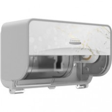 Kimberly-Clark Professional ICON Standard Roll Horizontal Toilet Paper Dispenser - Coreless - 2 x Roll - Ebony Woodgrain - Refillable, Key Lock - 1 Each
