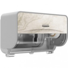 Kimberly-Clark Professional ICON Standard Roll Horizontal Toilet Paper Dispenser - Coreless - 2 x Roll - Cherry Blossom - Refillable, Key Lock - 1 Each
