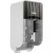 Kimberly-Clark Professional ICON Standard Roll Vertical Toilet Paper Dispenser - Coreless - 2 x Roll - Ebony Woodgrain - Refillable, Key Lock - 1 Each