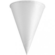 Konie Rolled Rim Paper Cone Cups - 4 fl oz - Cone - 200 / Pack - White - Wax Paper - Cold Drink, Beverage