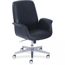 La-Z-Boy ComfortCore Gel Seat Collaboration Chair - Black Faux Leather Seat - Black Faux Leather Back - 1 Each