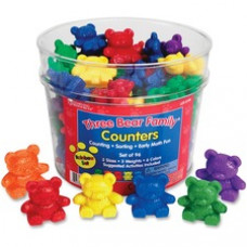 Three Bear Family Bear Family Counters Rainbow Set - Learning Theme/Subject - 96 (Bear) Shape - Assorted - Plastic - 96 / Set